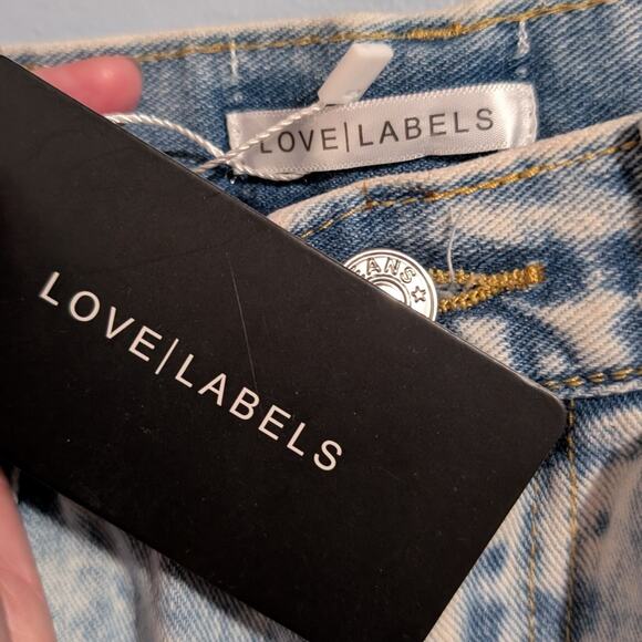 Distressed Blue Jean Shorts with Frayed Hem - Picture 3 of 6